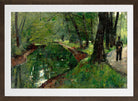 At the Neuer See, Berlin Tiergarten (1889) by Lesser Ury — brown frame