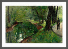 At the Neuer See, Berlin Tiergarten (1889) by Lesser Ury — dark grey frame