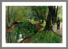 At the Neuer See, Berlin Tiergarten (1889) by Lesser Ury — light grey frame