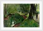 At the Neuer See, Berlin Tiergarten (1889) by Lesser Ury — white frame