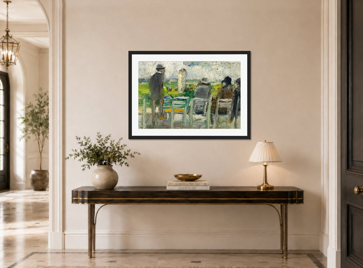 At the Races by Lesser Ury — hallway