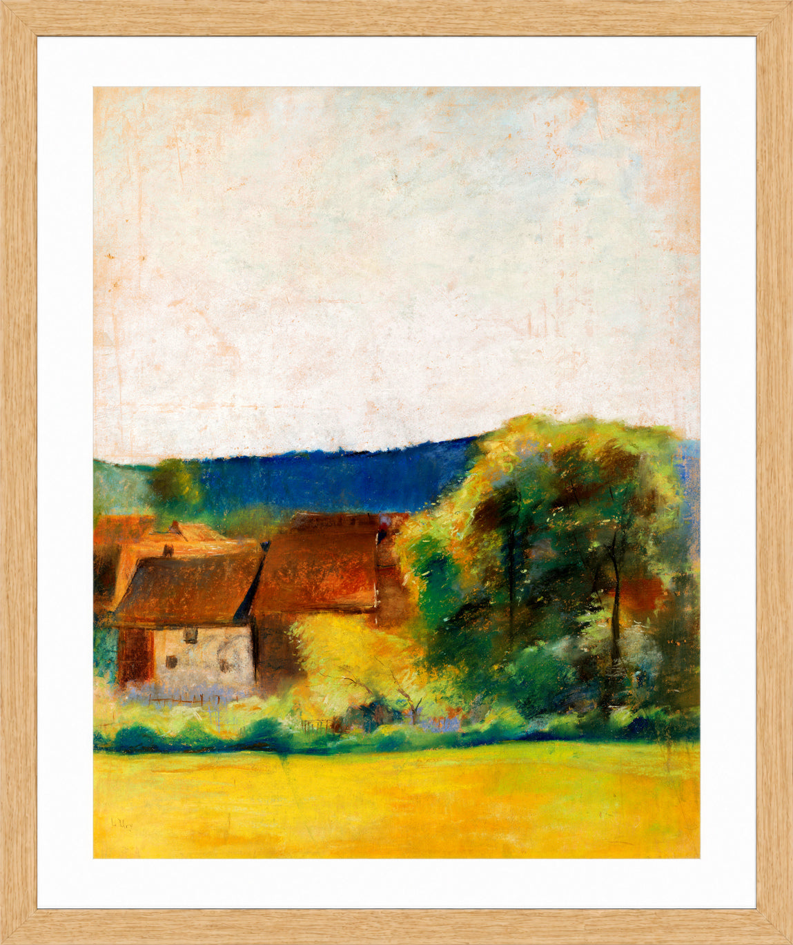 Farmhouses (1900–1910) by Lesser Ury — oak frame