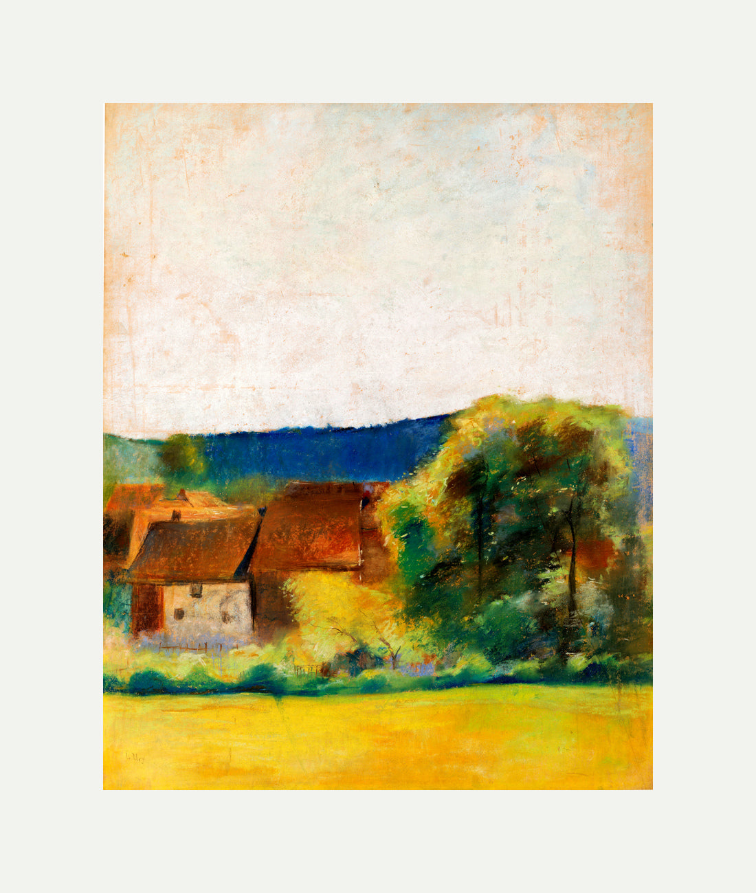 Farmhouses (1900–1910) by Lesser Ury — rolled canvas
