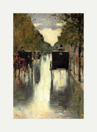 Berlin Street Scene with Horse-Drawn Cabs by Lesser Ury — rolled canvas