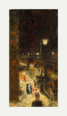 Berlin Street at Night (1889) by Lesser Ury — rolled canvas