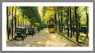 Berlin Street in Sunshine (1920s) by Lesser Ury — light grey frame