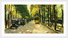 Berlin Street in Sunshine (1920s) by Lesser Ury — white frame