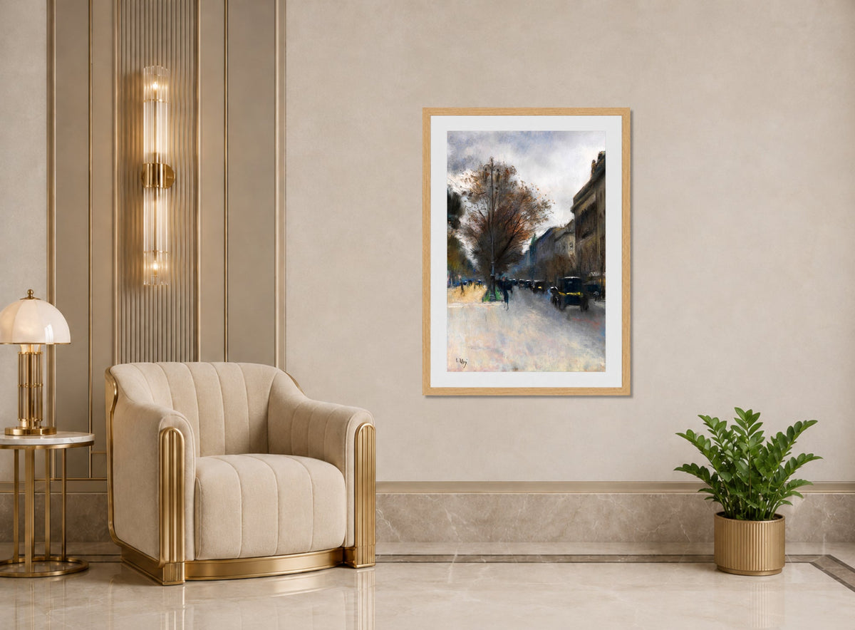 Berlin Street in Autumn, Hotel Adlon (1920) by Lesser Ury — art deco roomset