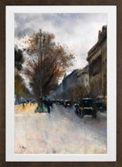 Berlin Street in Autumn, Hotel Adlon (1920) by Lesser Ury — brown frame
