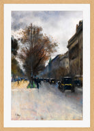 Berlin Street in Autumn, Hotel Adlon (1920) by Lesser Ury — oak frame