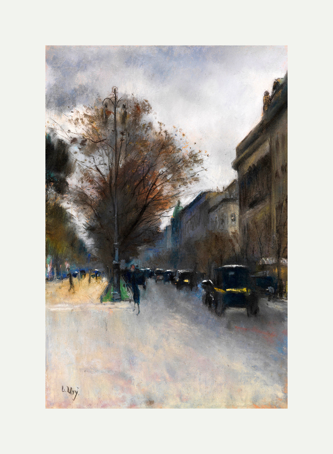 Berlin Street in Autumn, Hotel Adlon (1920) by Lesser Ury — rolled canvas