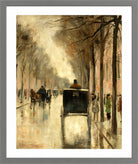 Berlin Street Scene in Late Autumn (c. 1920–1925) by Lesser Ury — light grey frame