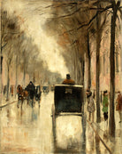 Berlin Street Scene in Late Autumn (c. 1920–1925) by Lesser Ury — unframed