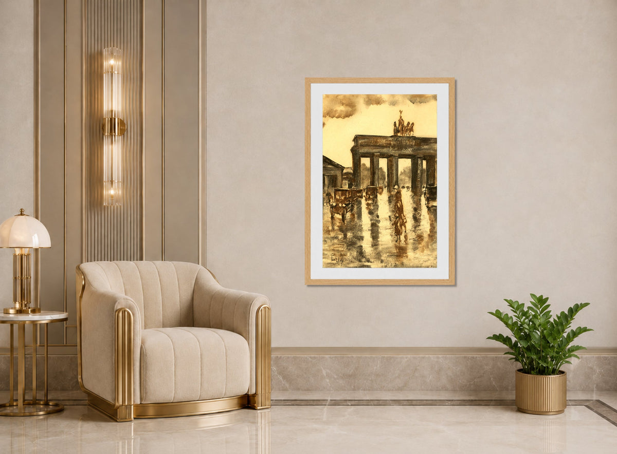 View of the Brandenburg Gate (c. 1925) by Lesser Ury — art deco roomset