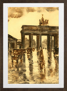 View of the Brandenburg Gate (c. 1925) by Lesser Ury — brown frame