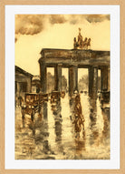 View of the Brandenburg Gate (c. 1925) by Lesser Ury — oak frame