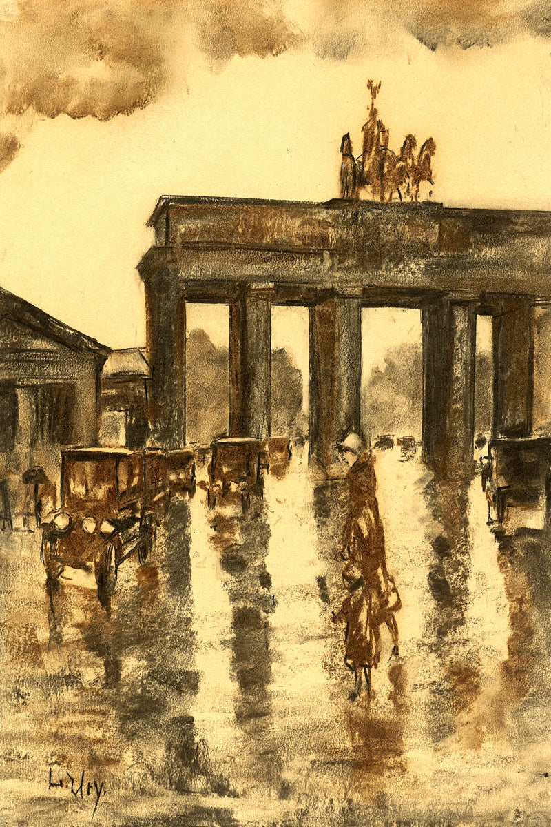 View of the Brandenburg Gate (c. 1925) by Lesser Ury — unframed