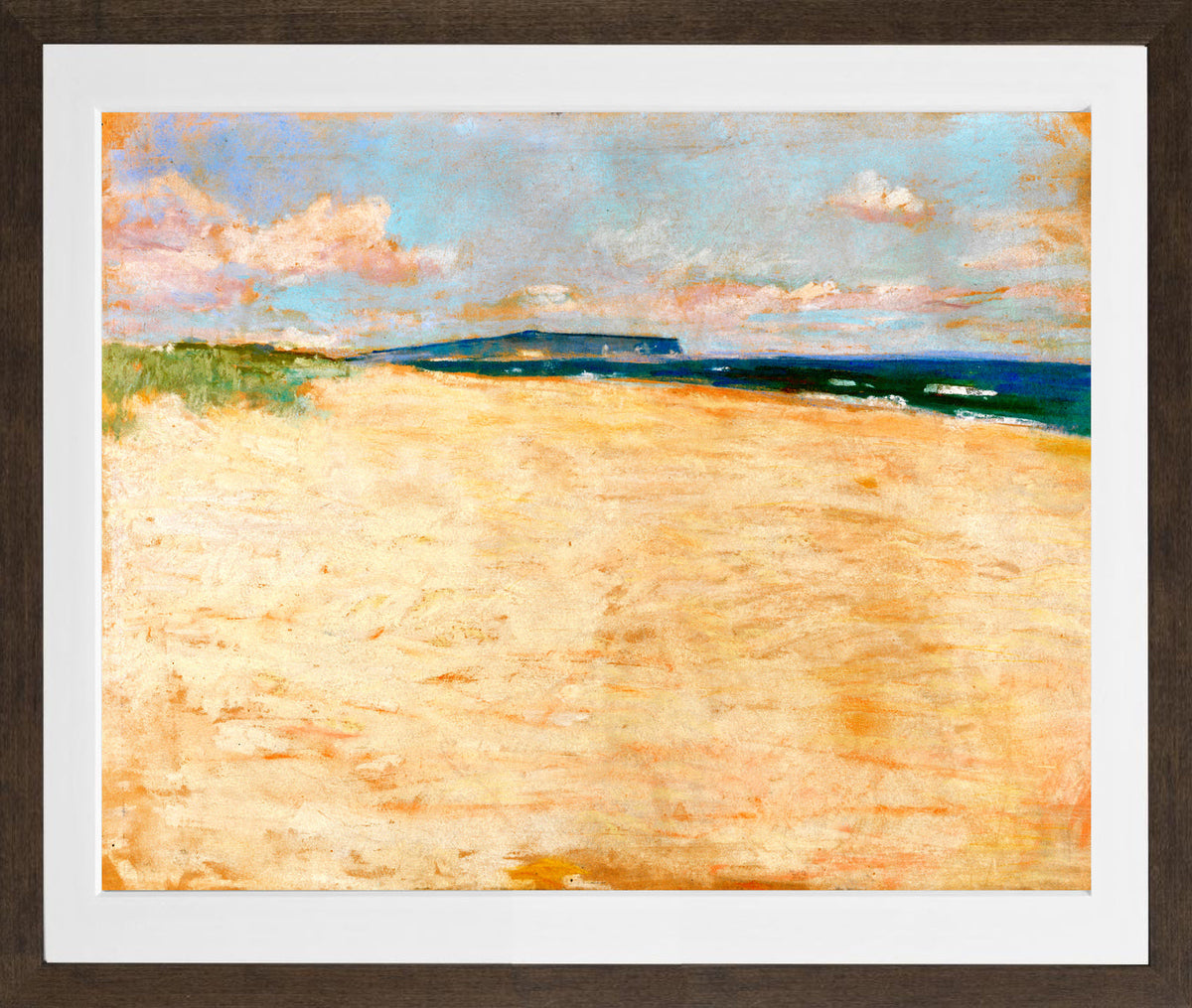 View towards the Chalk Cliffs of Rügen (1894) by Lesser Ury — brown frame