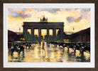 Brandenburg Gate from Pariser Platz (1928) by Lesser Ury — brown frame
