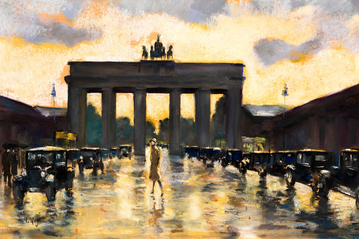 Brandenburg Gate from Pariser Platz (1928) by Lesser Ury — unframed