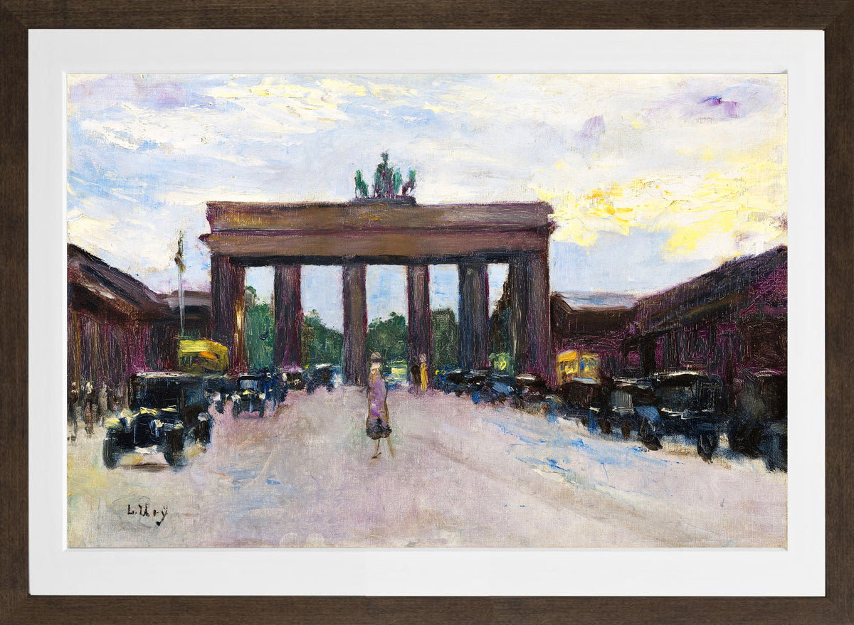 Brandenburg Gate Viewed from Pariser Platz (before 1928) by Lesser Ury — brown frame