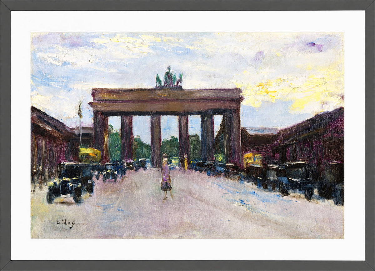 Brandenburg Gate Viewed from Pariser Platz (before 1928) by Lesser Ury — dark grey frame