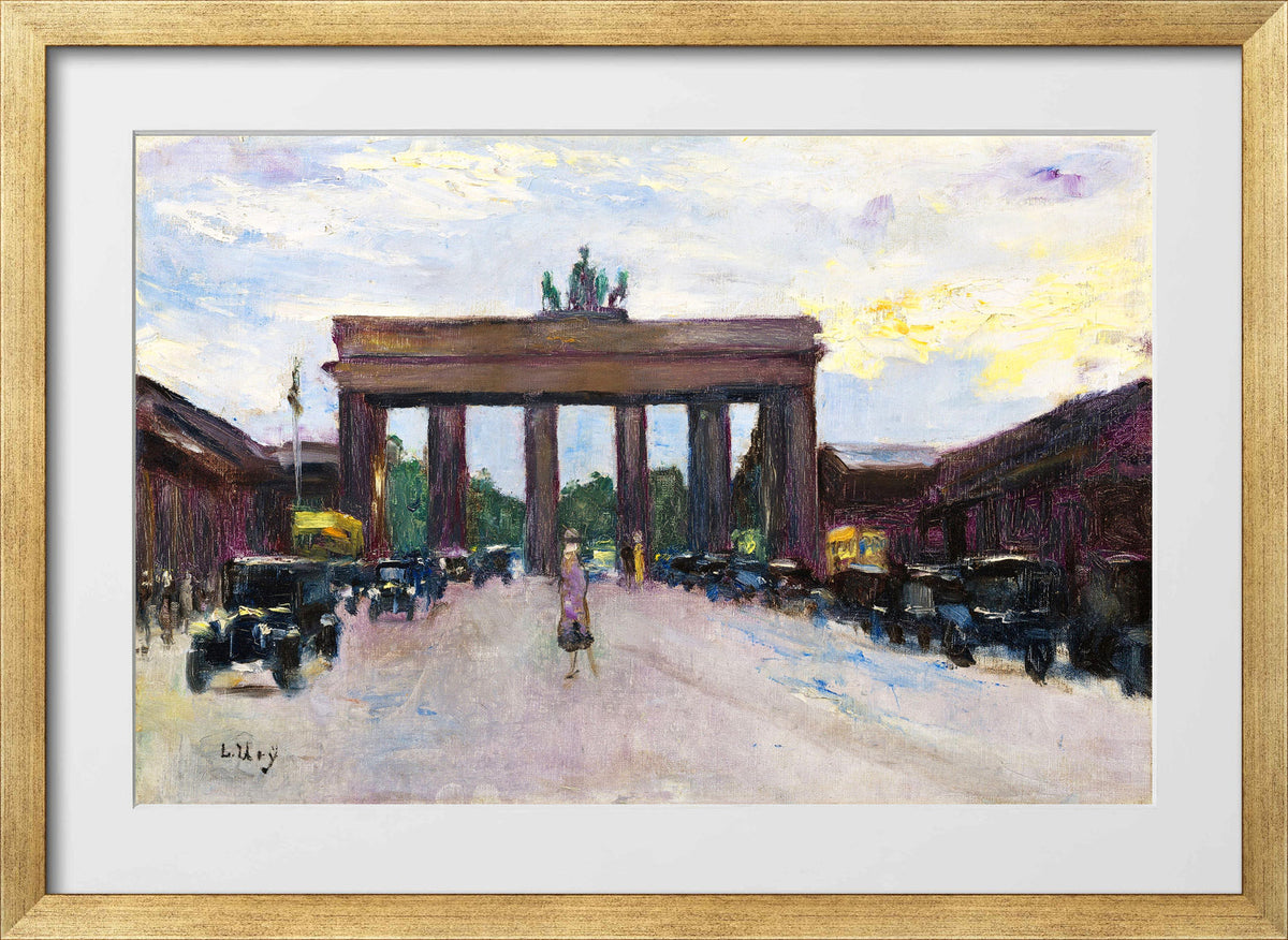 Brandenburg Gate Viewed from Pariser Platz (before 1928) by Lesser Ury — gold frame