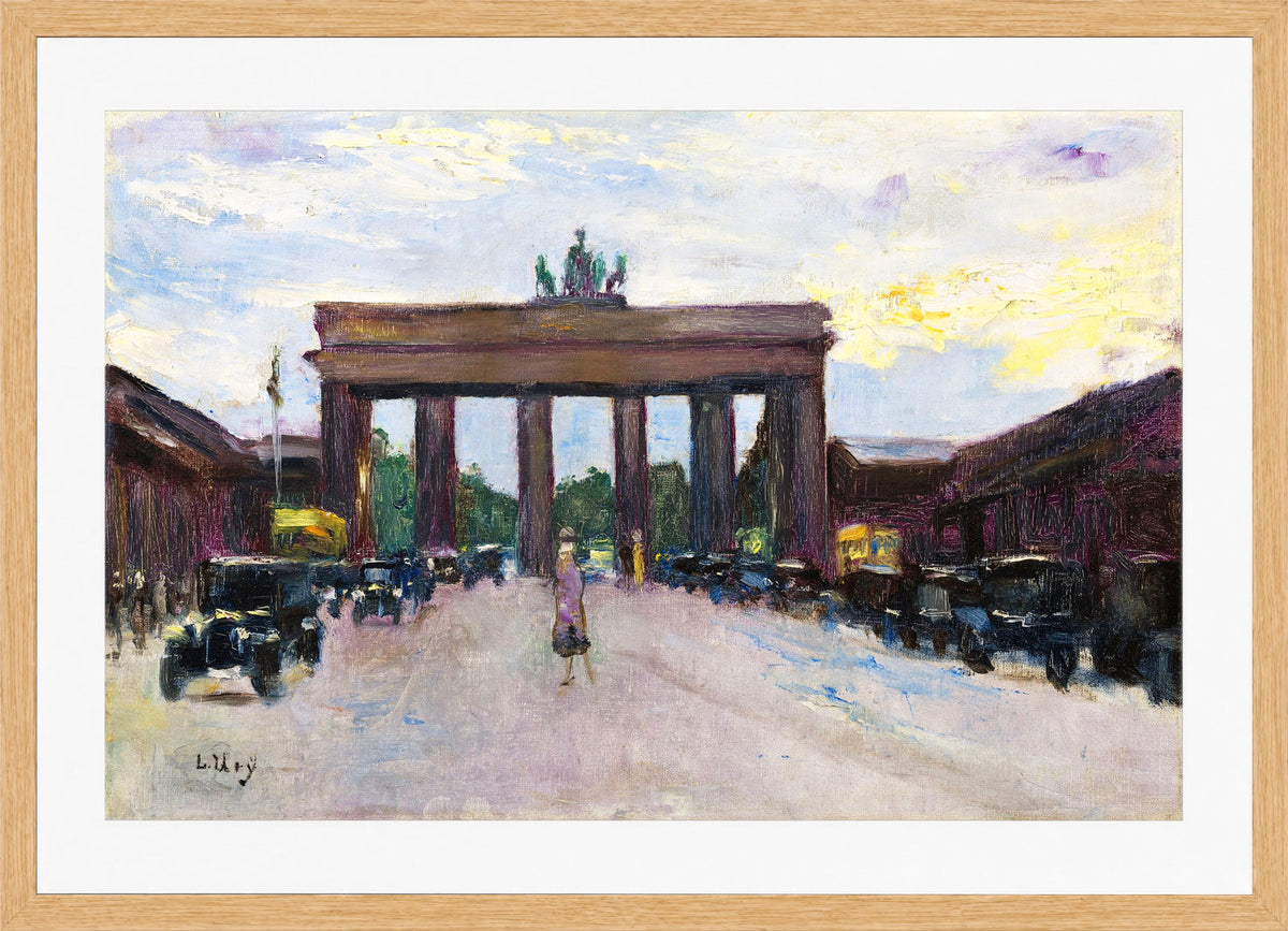 Brandenburg Gate Viewed from Pariser Platz (before 1928) by Lesser Ury — oak frame