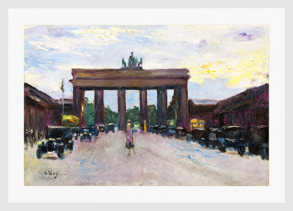 Brandenburg Gate Viewed from Pariser Platz (before 1928) by Lesser Ury — white frame