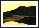 Castle by the River, Saaleck at Evening (1904) by Lesser Ury — black frame