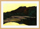 Castle by the River, Saaleck at Evening (1904) by Lesser Ury — oak frame