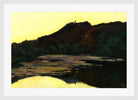 Castle by the River, Saaleck at Evening (1904) by Lesser Ury — white frame