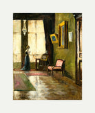 Woman by a Window and Easel (1910) by Lesser Ury — rolled canvas