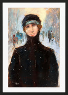 Lady in the Snow (1919) by Lesser Ury — black frame