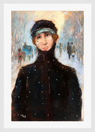 Lady in the Snow (1919) by Lesser Ury — white frame