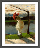 Lady with a Parasol on the Banks of the Loire (1882) by Lesser Ury — dark grey frame
