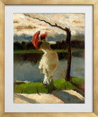 Lady with a Parasol on the Banks of the Loire (1882) by Lesser Ury — gold frame