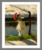 Lady with a Parasol on the Banks of the Loire (1882) by Lesser Ury — light grey frame