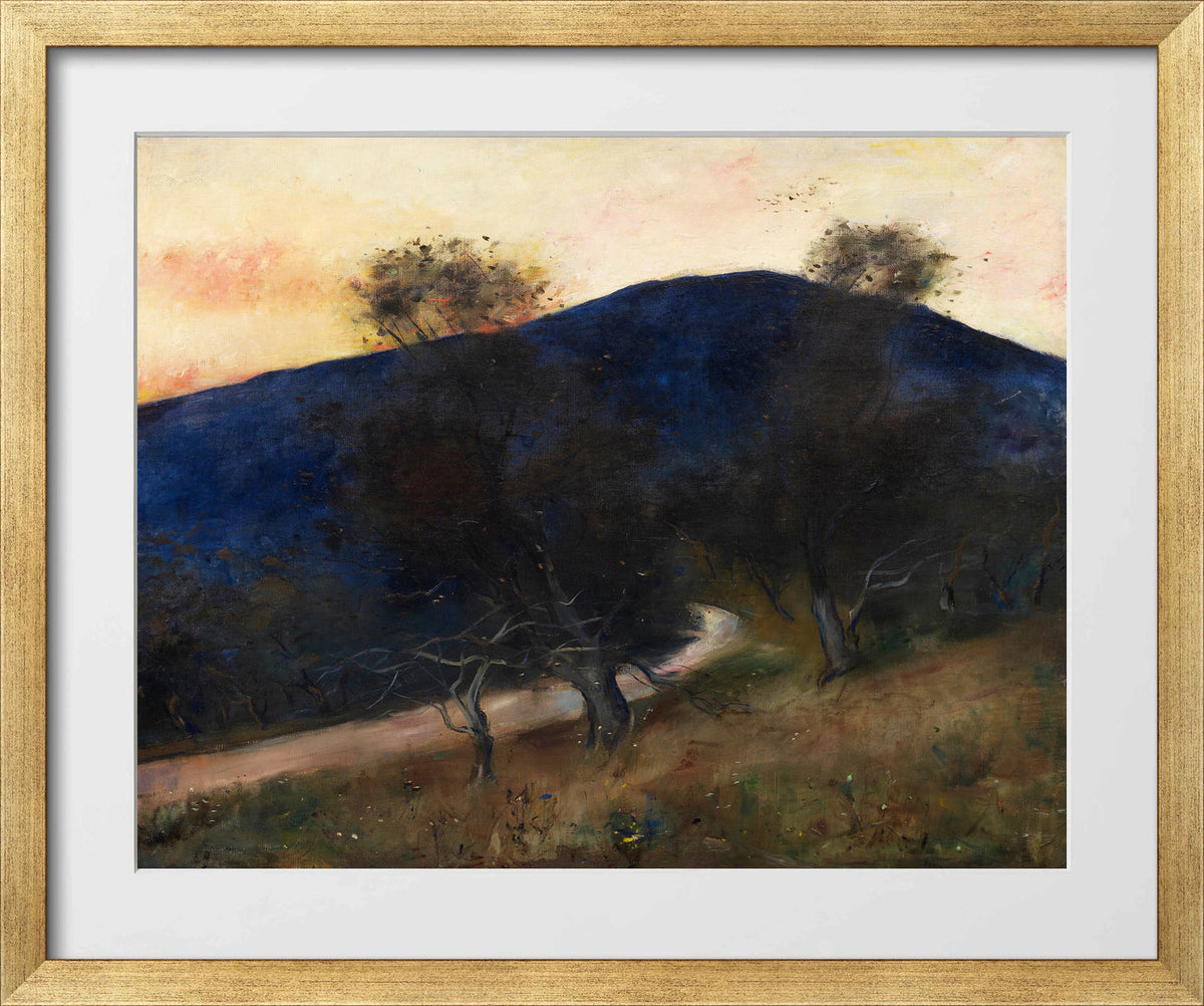 The Blue Mountain (1900–1910) by Lesser Ury — gold frame