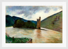 The Mouse Tower near Bingen and Ehrenfels Castle (1924) by Lesser Ury — white frame