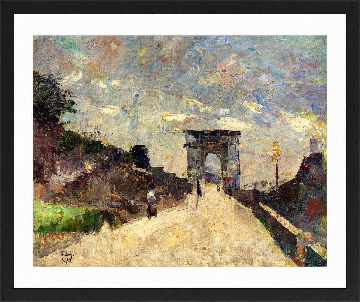 The Arch of Titus, Rome (1890) by Lesser Ury — black frame