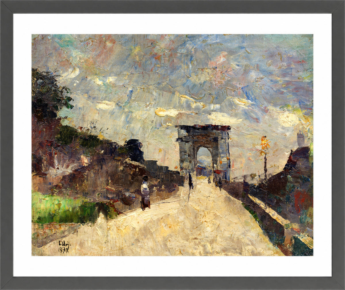 The Arch of Titus, Rome (1890) by Lesser Ury — dark grey frame