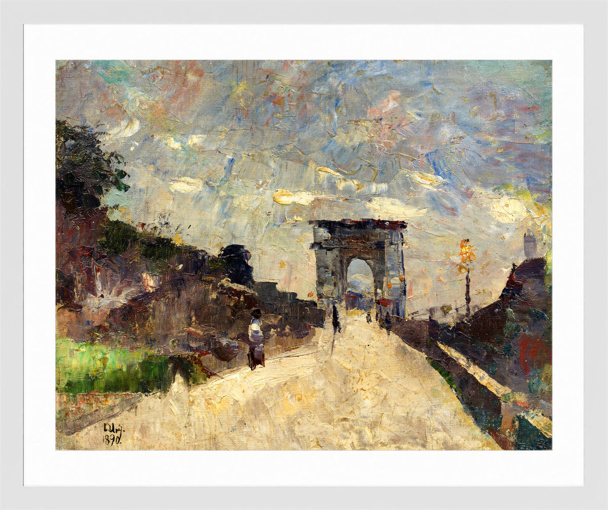 The Arch of Titus, Rome (1890) by Lesser Ury — white frame