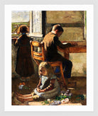 The Siblings, Interior with Children (1883) by Lesser Ury — white frame
