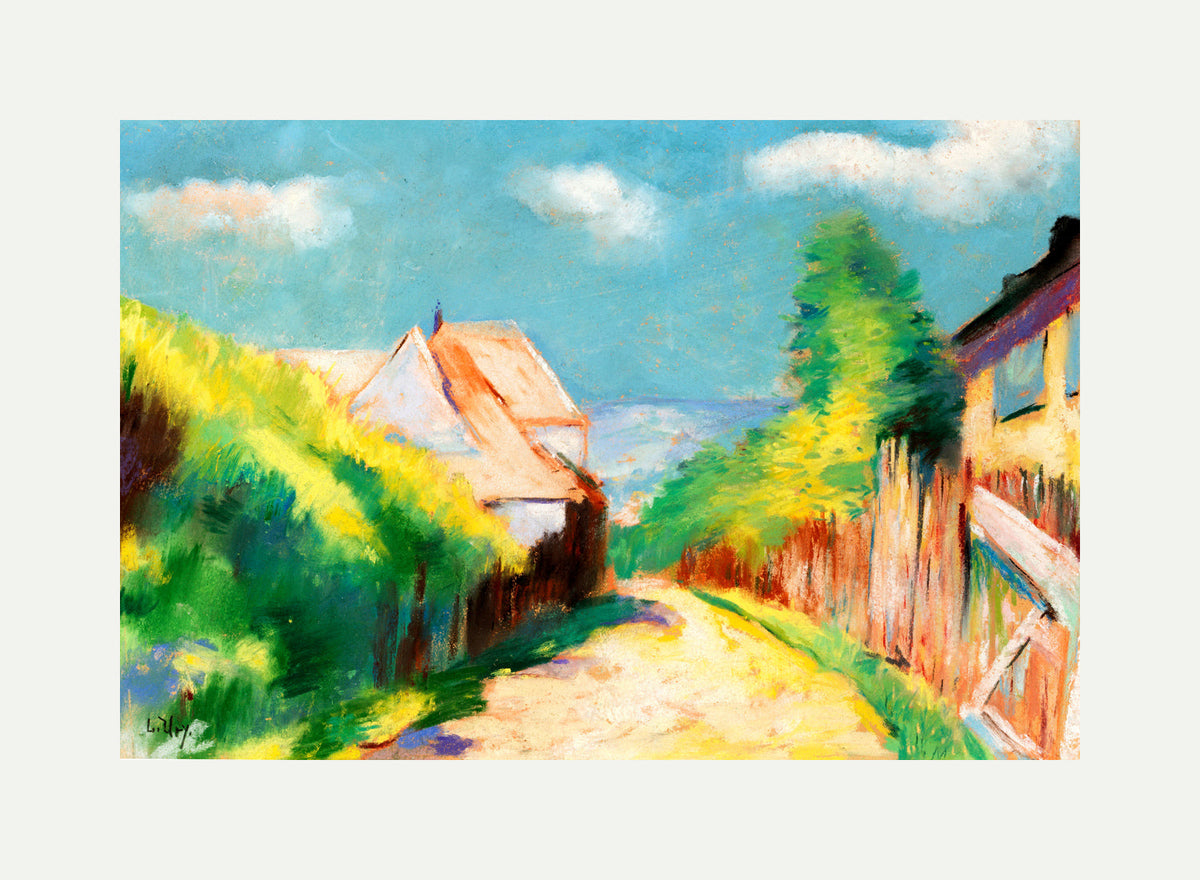Village Street (1910) by Lesser Ury — rolled canvas
