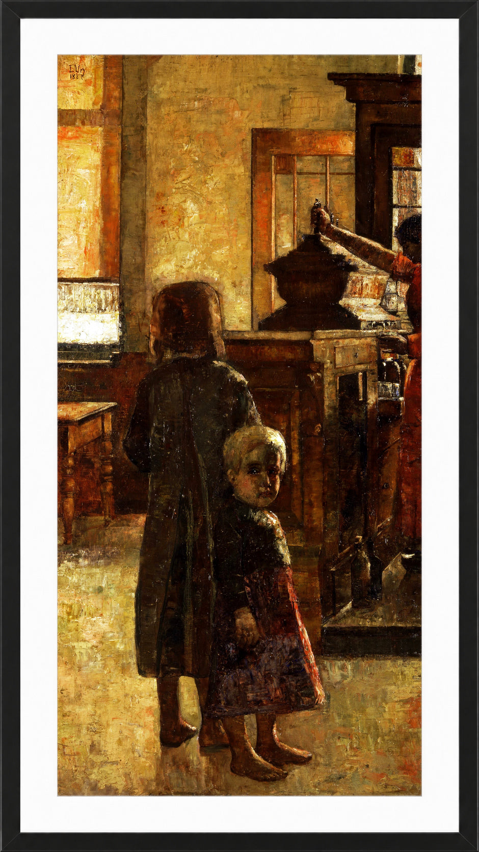 Flemish Tavern (1884) by Lesser Ury — black frame