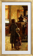 Flemish Tavern (1884) by Lesser Ury — gold frame
