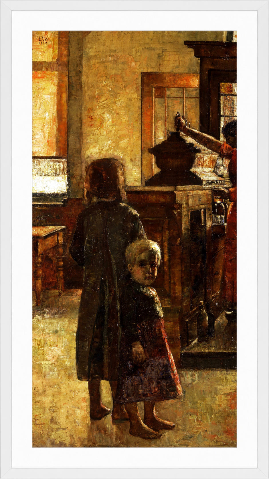 Flemish Tavern (1884) by Lesser Ury — white frame