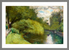 Footbridge on the Landwehr Canal, Berlin (1920s) by Lesser Ury — light grey frame