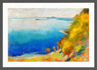 Lake Garda at Gardone (1900) by Lesser Ury — dark grey frame